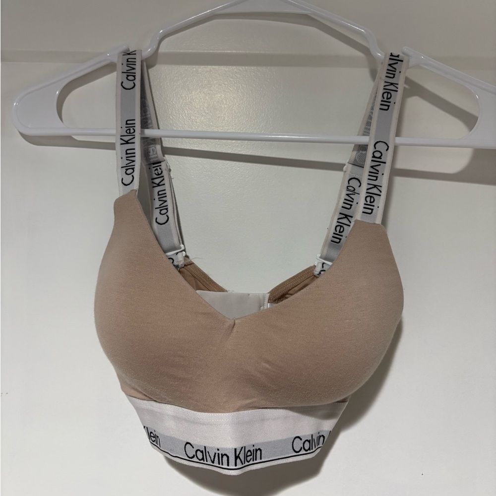 Calvin Klein Beige and White Bralette